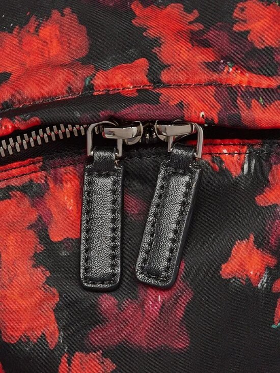 Givenchy Black/Red Floral Print Nylon Backpack Bag